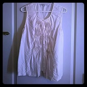 Cream color button down work blouse